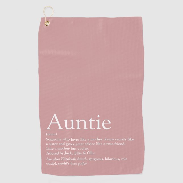 Serviette De Golf Fille rose amusant moderne Cool Tante Tante Défini (Devant)