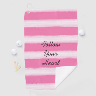 Serviette De Golf Fille rose rayures blanches