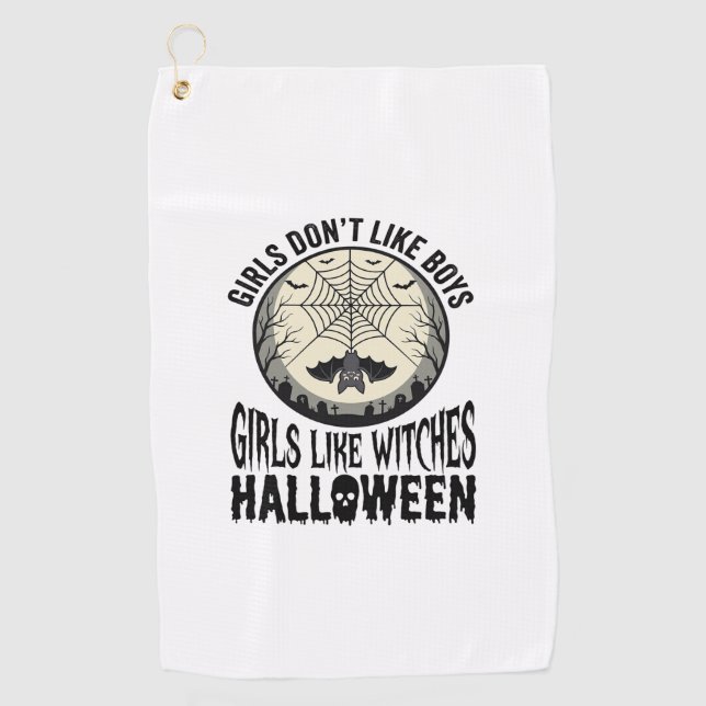 Serviette De Golf Filles comme sorcières Halloween Design Vectoriel  (Devant)
