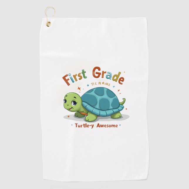 Serviette De Golf First Grade Turtle-y Awesome 1st Grade Back to Sch (Devant)