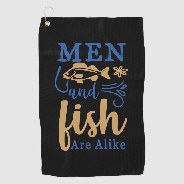 Serviette De Golf Fishing Art Men And Fish Are A Like (Devant)
