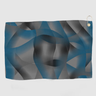 Serviette De Golf Fissures noires et bleues, avec parties en dégradé