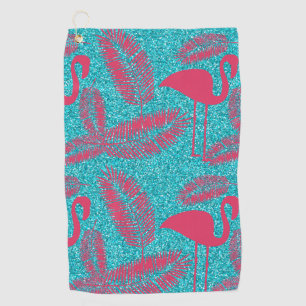 Serviette De Golf Flamant Rose Amateur d'Oiseaux Exotiques Feuilles
