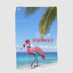 Serviette De Golf Flamant rose de retraite sur Tropical Beach