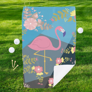 Serviette De Golf Flamant rose floral Girly rose mignon chic à la