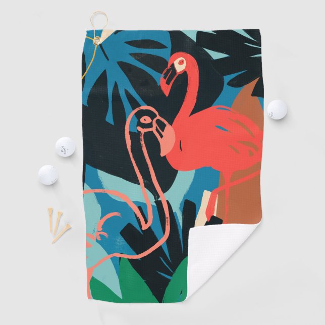 Serviette De Golf Flamant rose funeste (En situation)
