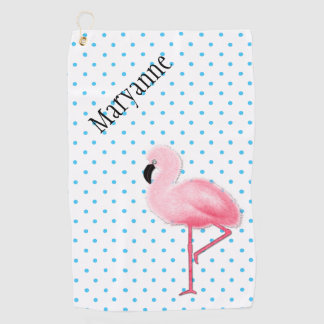 Serviette de golf Flamant rose rose