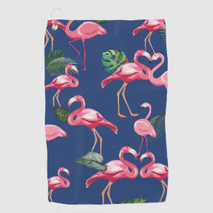 Serviette De Golf Flamants roses Love Motif 2