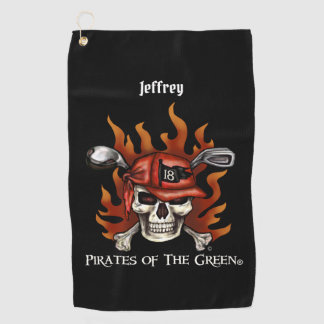 Serviette De Golf Flame Edgy Crâne Pirate Golfer Golf Towne