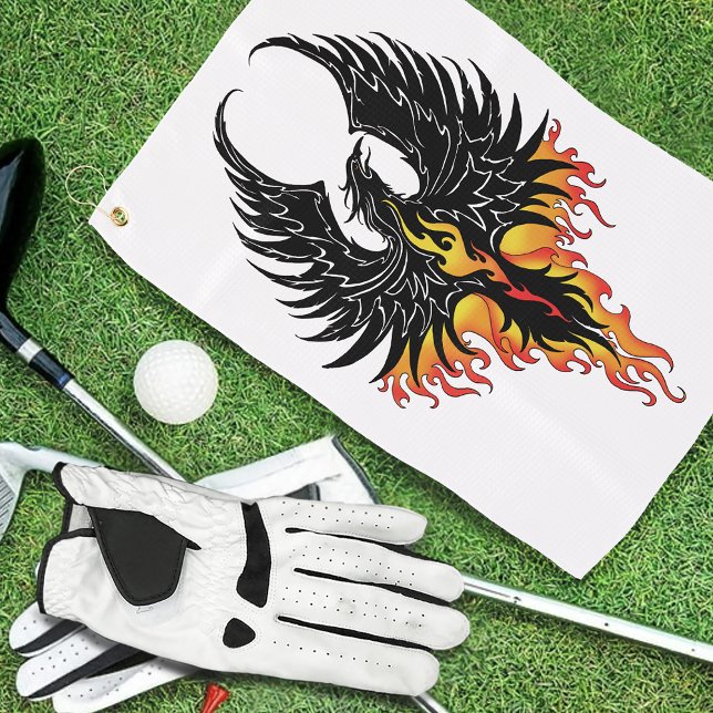 Serviette De Golf Flammes tribales Phoenix Firebird (Créateur téléchargé)