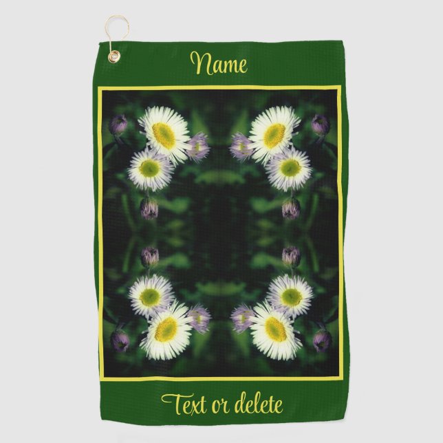 Serviette De Golf Fleabane sauvage Fleur de marguerite Abstraite per (Devant)