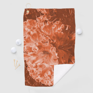 Serviette De Golf Fleur agrandie avec léger relief, saumon brun