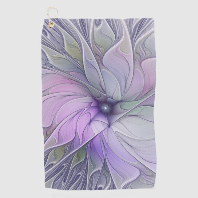 Serviette De Golf Fleur d'art fractal abstrait moderne de beauté épo (Devant)