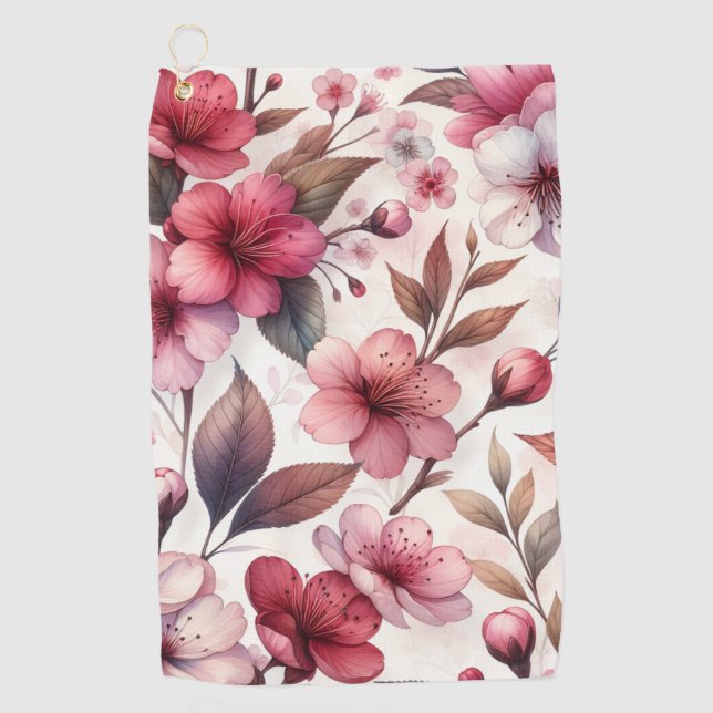 Serviette De Golf Fleur de Cerisier (Devant)