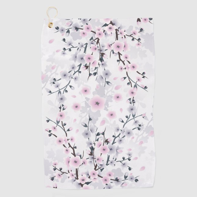 Serviette De Golf Fleur de cerisier rose pâle  (Devant)