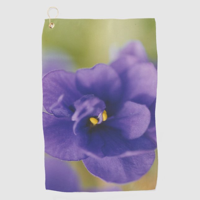 Serviette De Golf Fleur de fleurs bleues de Violet Saintpaulia Zoomé (Devant)