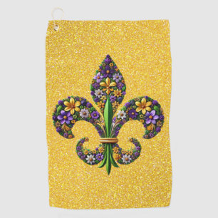 Serviette De Golf Fleur de lis Floral Mardi Gras