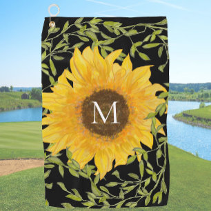 Serviette De Golf Fleur de soleil jaune Floral personnalisé femmes
