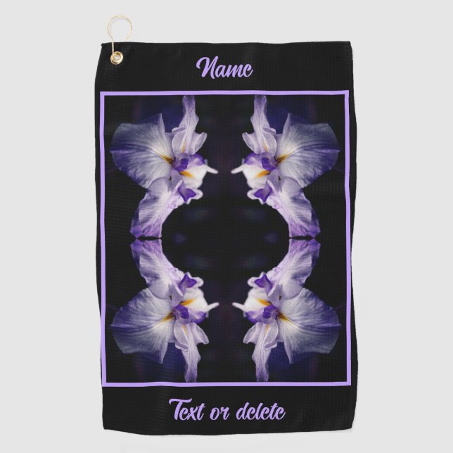 Serviette De Golf Fleur Iris japonaise intense Abstraite personnalis (Devant)