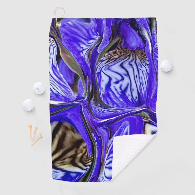 Serviette De Golf Fleur Iris Violet (En situation)