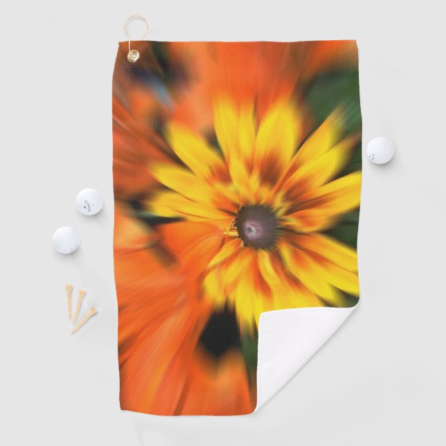 Serviette De Golf Fleur jaune mystique  (En situation)