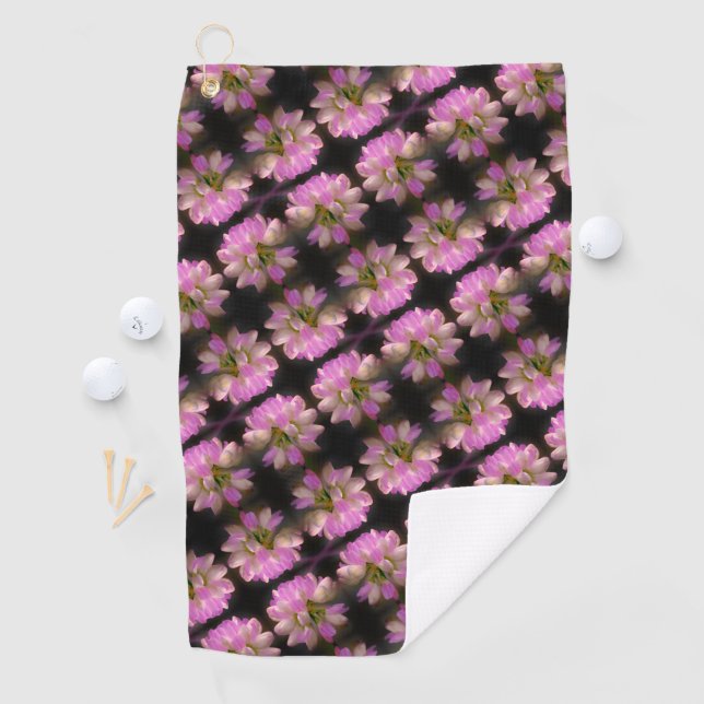 Serviette De Golf Fleur Rose Et Blanc Fermer Motif (En situation)