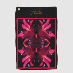 Serviette De Golf Fleur rouge Abstraite personnalisée