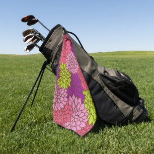Serviette De Golf Fleurs Dahlia, Fleurs Colorées, Motif Floral
