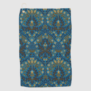 Serviette De Golf Fleurs d'automne Bleu sarcelle vintage William Mor
