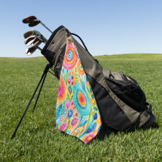 Serviette De Golf Fleurs Fantaisistes