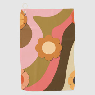 Serviette De Golf Fleurs hippie rétro
