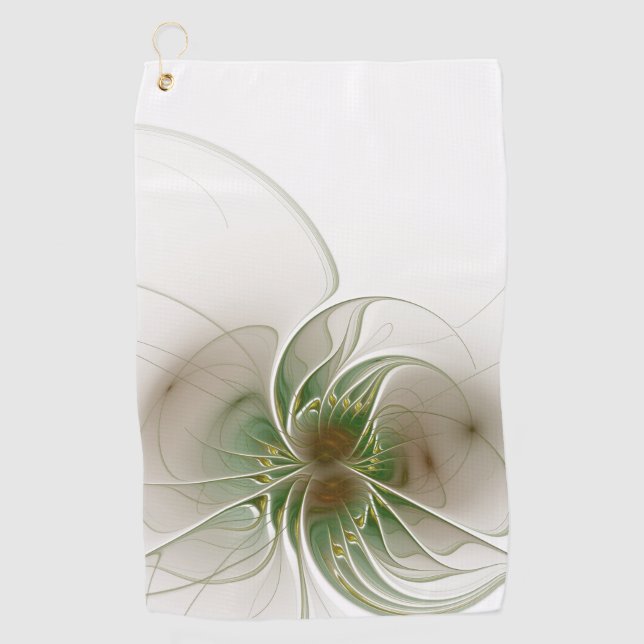 Serviette De Golf Fleurs imaginaires fractales douces et tendres (Devant)