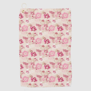 Serviette De Golf Fleurs modernes roses mignonnes motif Haut basket