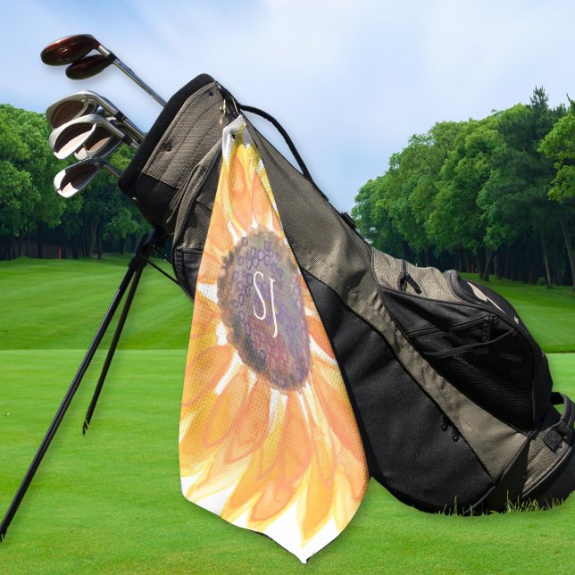 Serviette De Golf Fleurs Monogrammées (Créateur téléchargé)