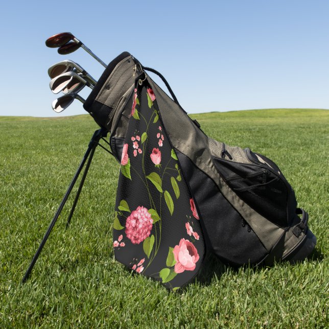Serviette De Golf Fleurs Motif 18 (Vert)