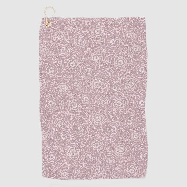 Serviette De Golf Fleurs roses monochromes Dusty (Devant)