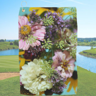 Serviette De Golf Fleurs sauvages Téléchargez votre propre photo per