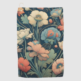 Serviette De Golf Floral bleu marine