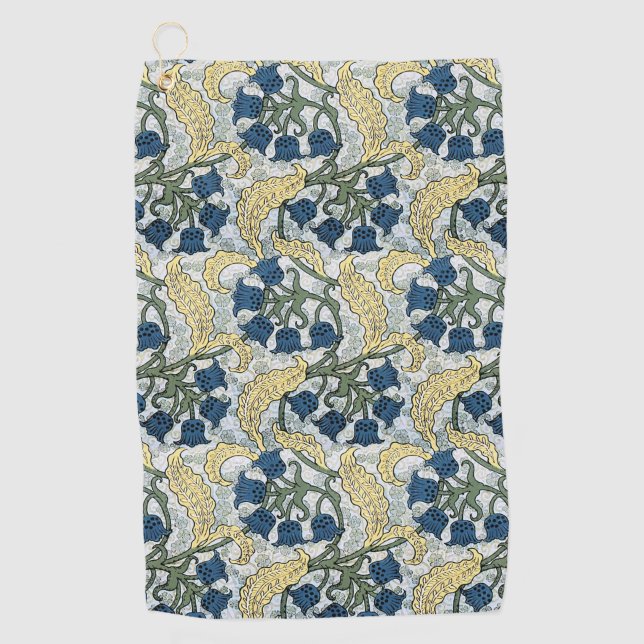 Serviette De Golf Floral Blue Flowers Lily Valley Répétition (Devant)