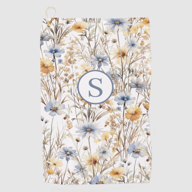 Serviette De Golf Floral Fleur sauvage personnalisé (Devant)