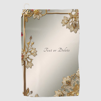 Serviette de golf Floral Orné Or