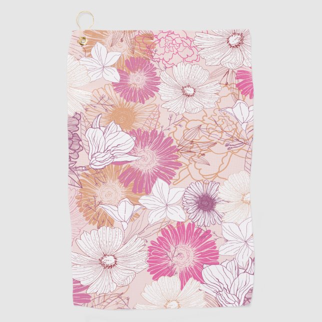 Serviette De Golf Floral sans joint (Devant)
