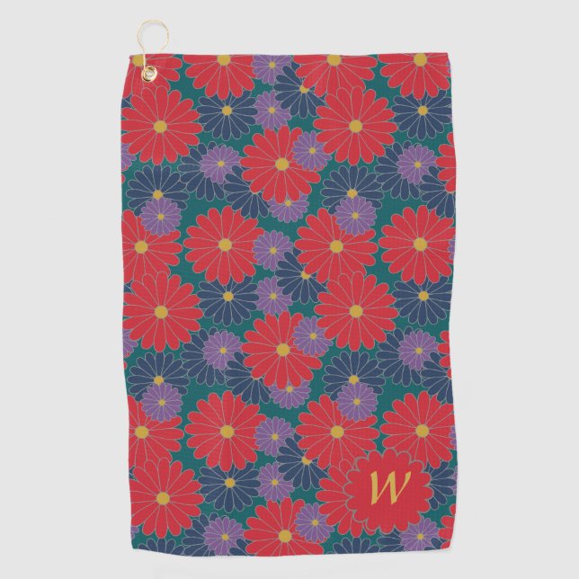 Serviette de golf florale Splashy automnale (Devant)