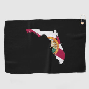 Serviette De Golf Florida flag and map