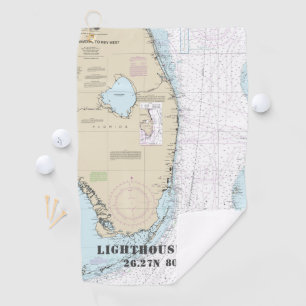 Serviette De Golf Floride Sud carte nautique Latitude Longitude