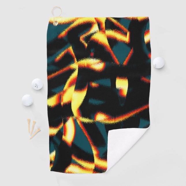 Serviette De Golf Flux brûlés jaune rouge à l'air épouvantable, spra (En situation)