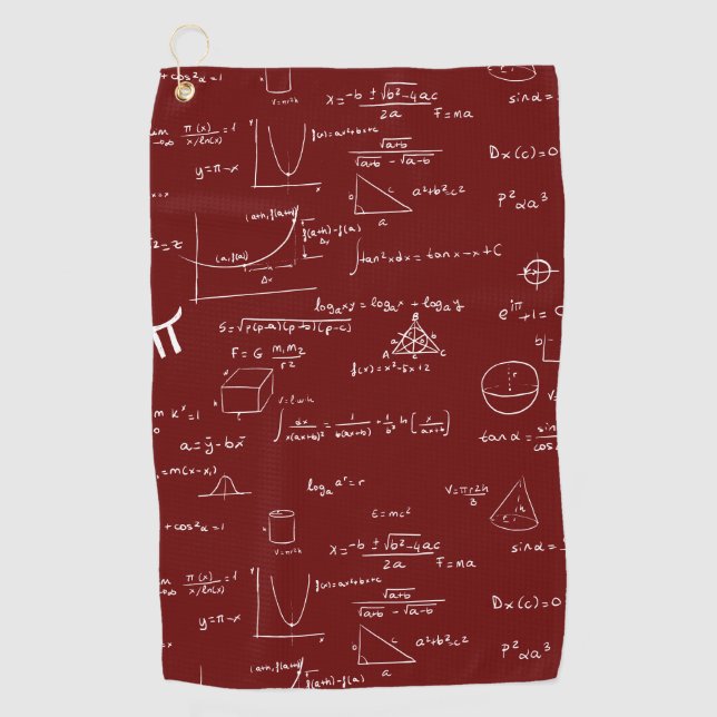 Serviette De Golf Formules Équations Mathématiques Marron  (Devant)