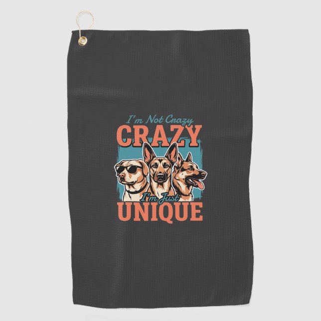 Serviette De Golf Fou amoureux de chien unique (Devant)