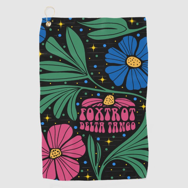 Serviette De Golf Foxtrot Delta Tango Flower Boho (Devant)