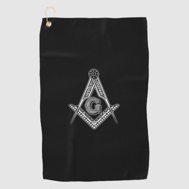 Serviette De Golf Franc-maçon (noir) (Devant)
